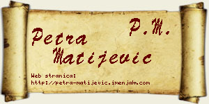 Petra Matijević vizit kartica